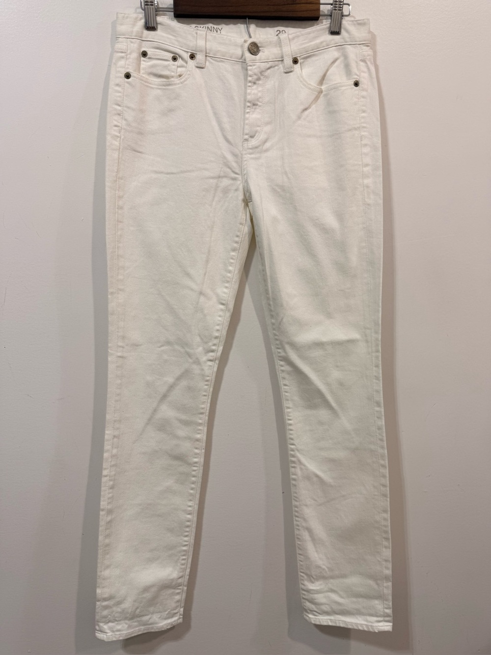 J. Crew NWT Off-White Cotton Blend High Rise Skinny Jeans Size 29